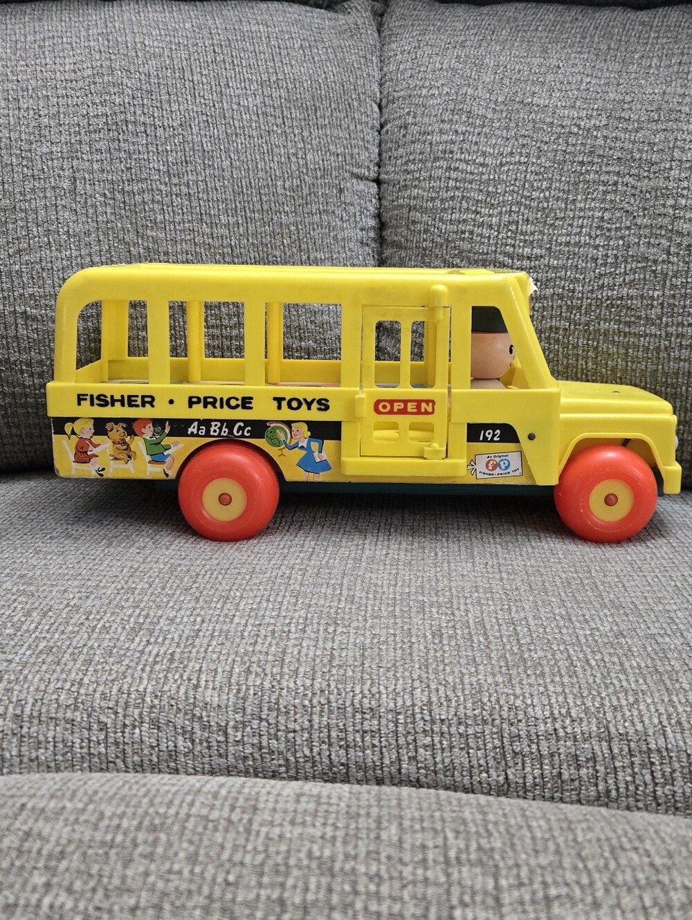 Vintage 1965 Fisher Price School Bus Toy Driver